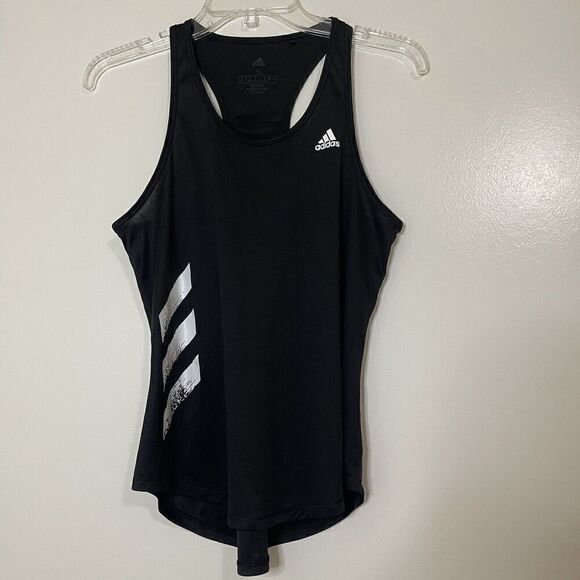 ADIDAS aeroready black racer back running tank top size small - Picture 1 of 6